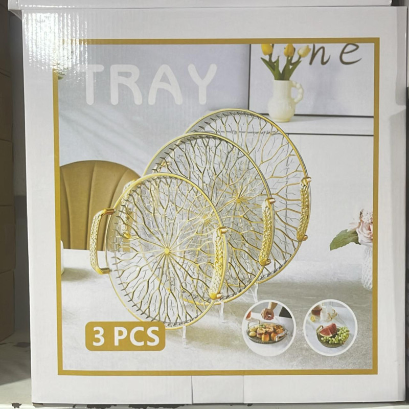 Luxury Circular Tray Set – 3 Pcs Gift Box Collection
