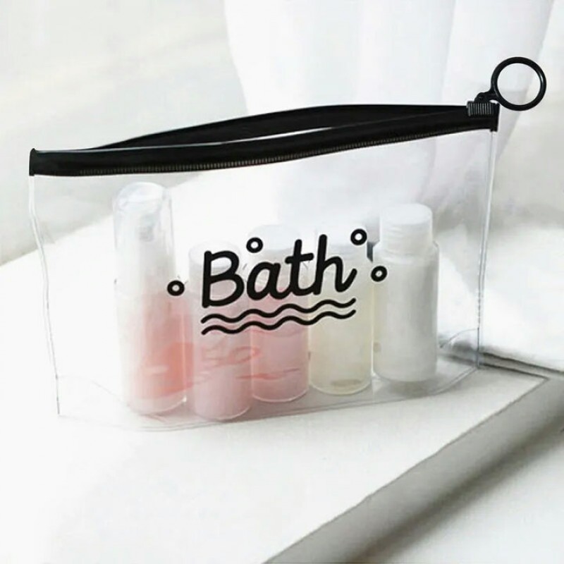 Cosmetic Bag Women Transparent Clear PVC Makeup Bags Neceser Make Up Bag Toiletry Bath Wash Travel Organizer Pouch Bag
