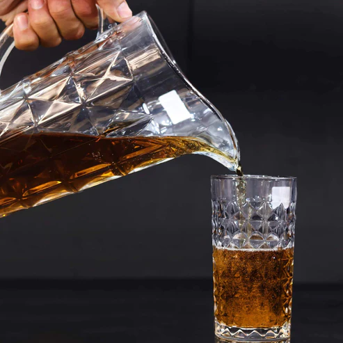 Geometrical Style 6 Pieces Glass & Jug Set