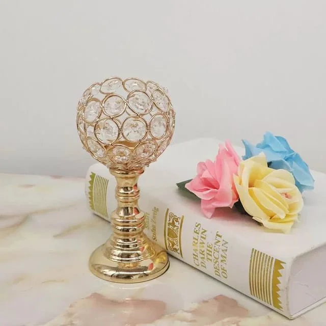 3 piece Crystal Candle Stands Set