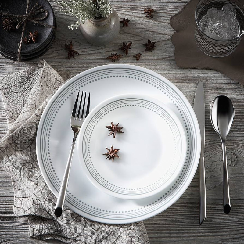 18 pce dinner set embossed bella faenza