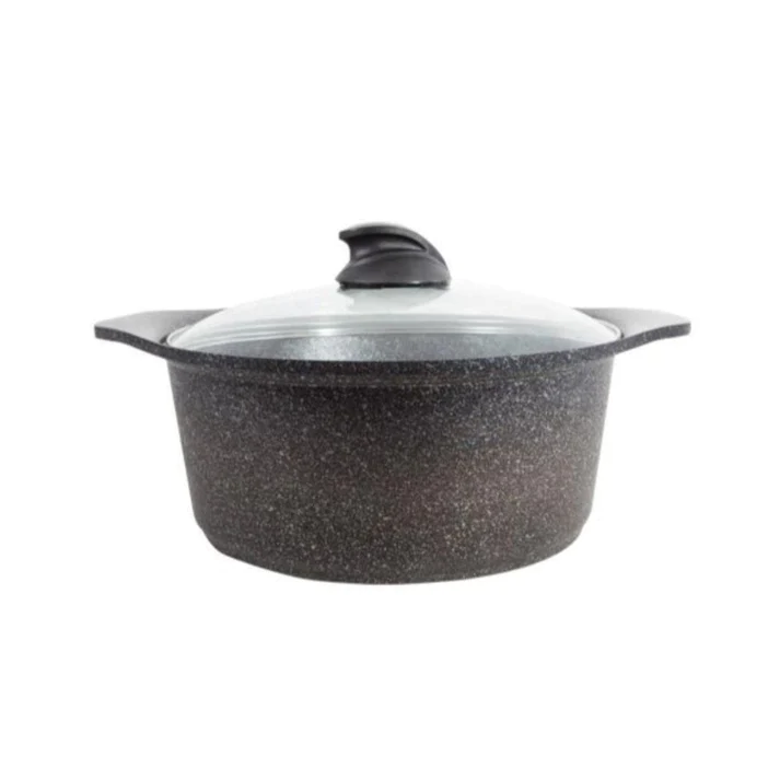 Arshia Nonstick Granite Casserole With Glass Lid