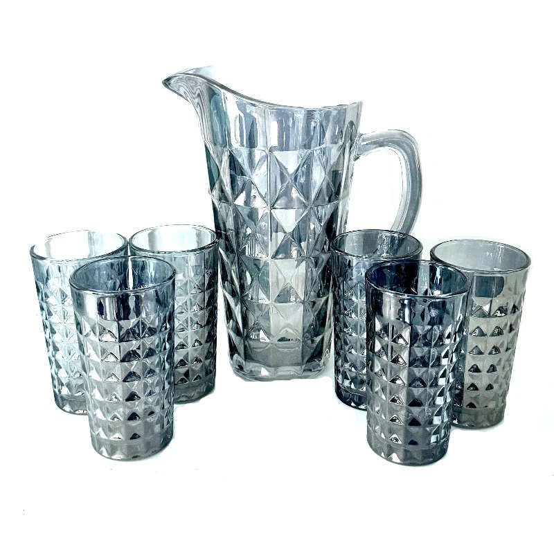 Glass Water Set Grey (Set Of 7)