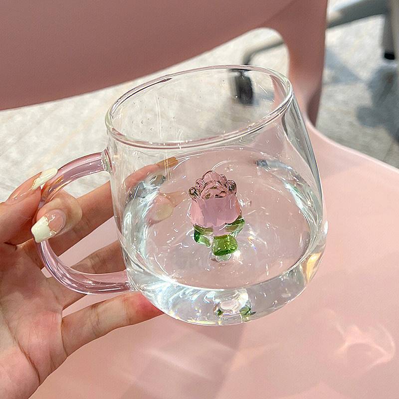 400ml Creative 3D Glass Mug Cute Cartoon Animal Cup With Handle Coffee Milk Tea