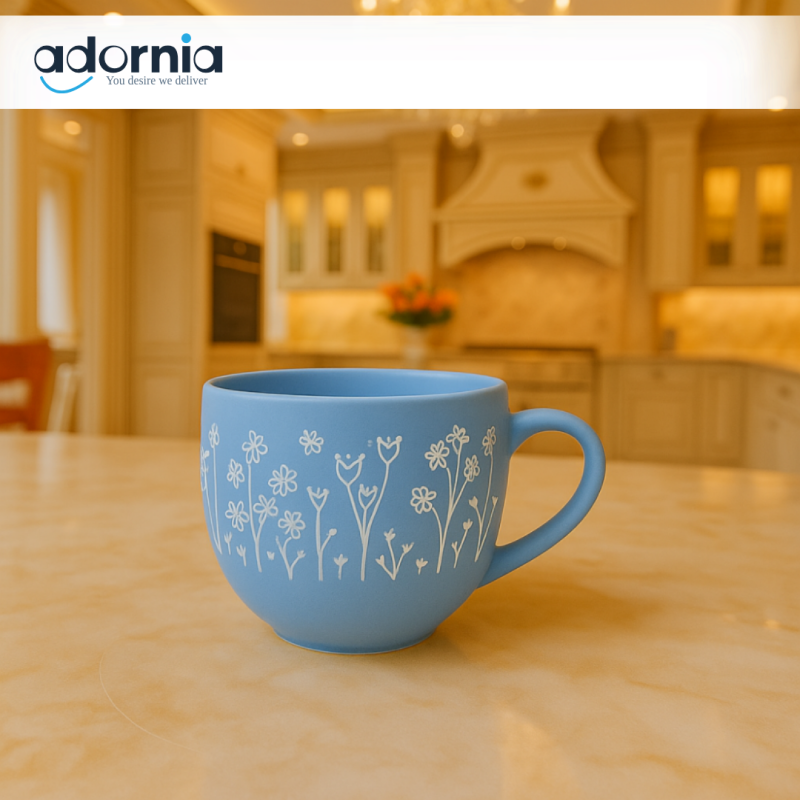 580ML ceramic mug with comfort handle – large tea cup for daily use