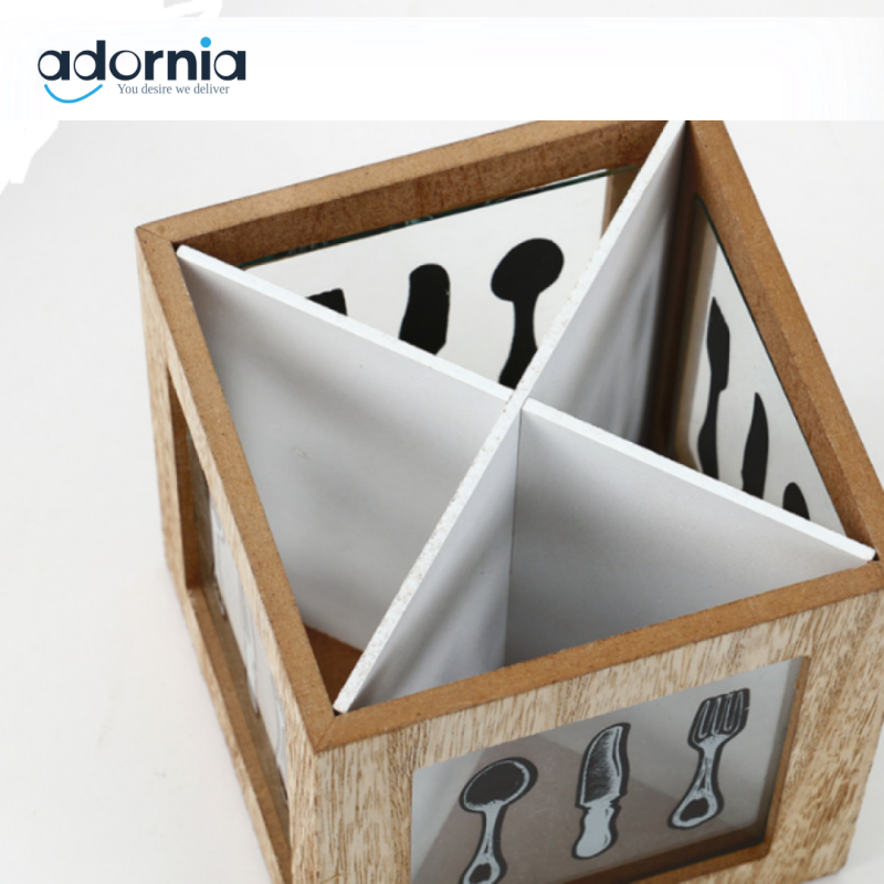 Rustic wood utensil storage for homes in Karachi, Lahore, Islamabad