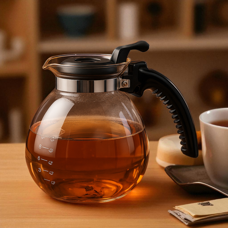 Premium Heat-Resistant Glass Tea & Coffee Kettle – Stylish Modern Design | Adornia.pk