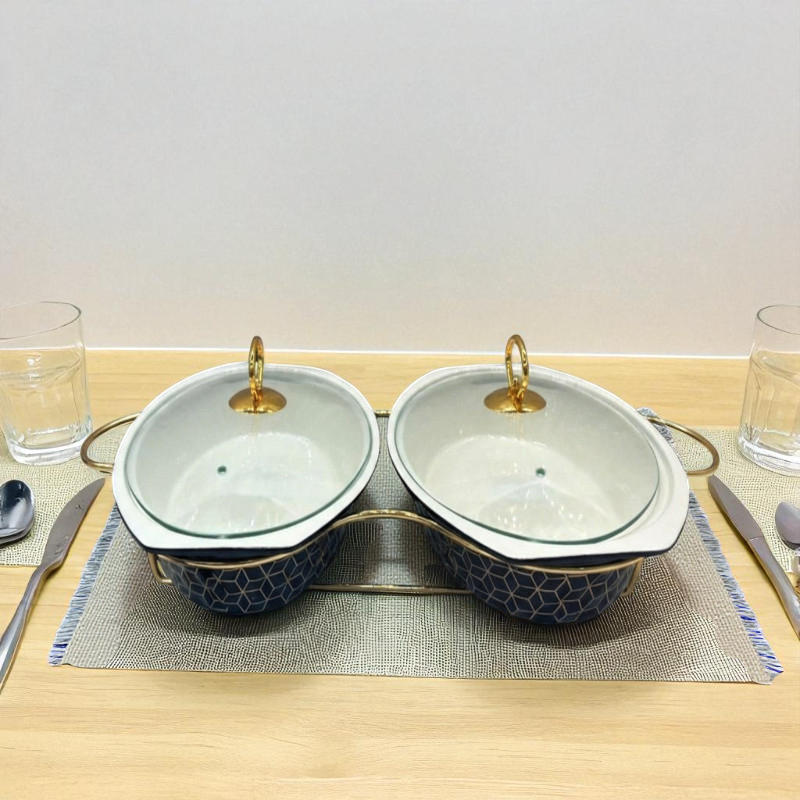 Elegant Twin Oval Chafing Dishes (12.5