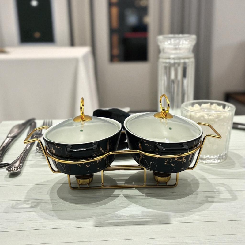 Elegant Twin Oval Chafing Dishes (11