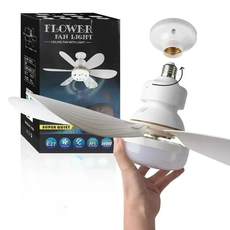 LED 30W Ceiling Fan Light E27 with Remote Control for Dimming, Suitable for Living Room, Study, Household Use,