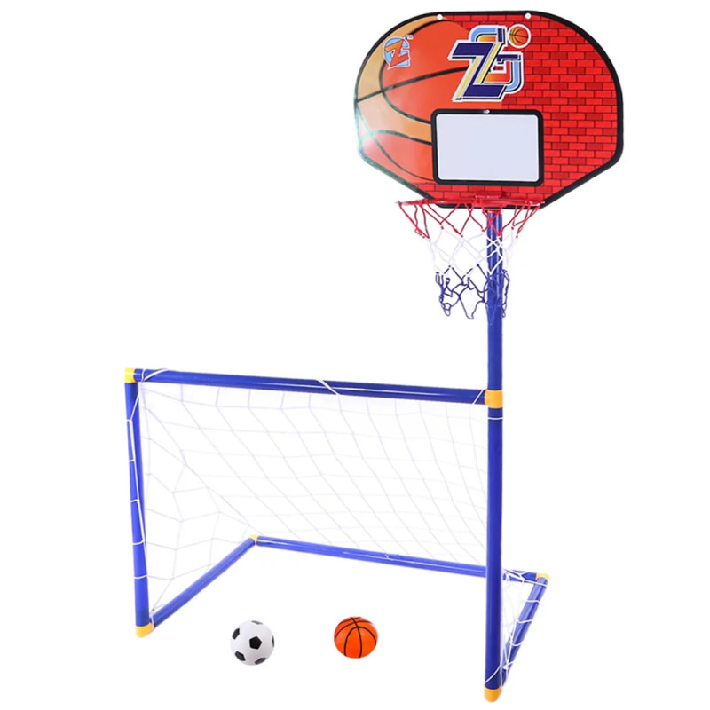 2 in 1 Children Sports Equipment Football Goal Basketball Stands for Kids Outdoor Toy