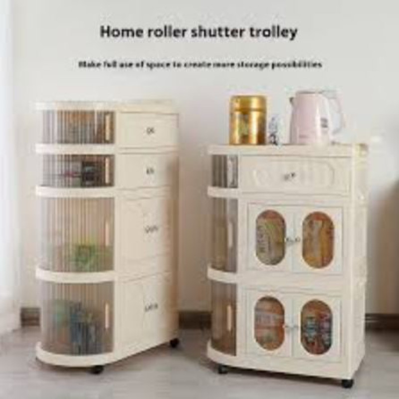 Living Room Bedroom Baby Cupboard Plastic Wardrobe Kitchen Folding Cupboard Organizer with Wheels