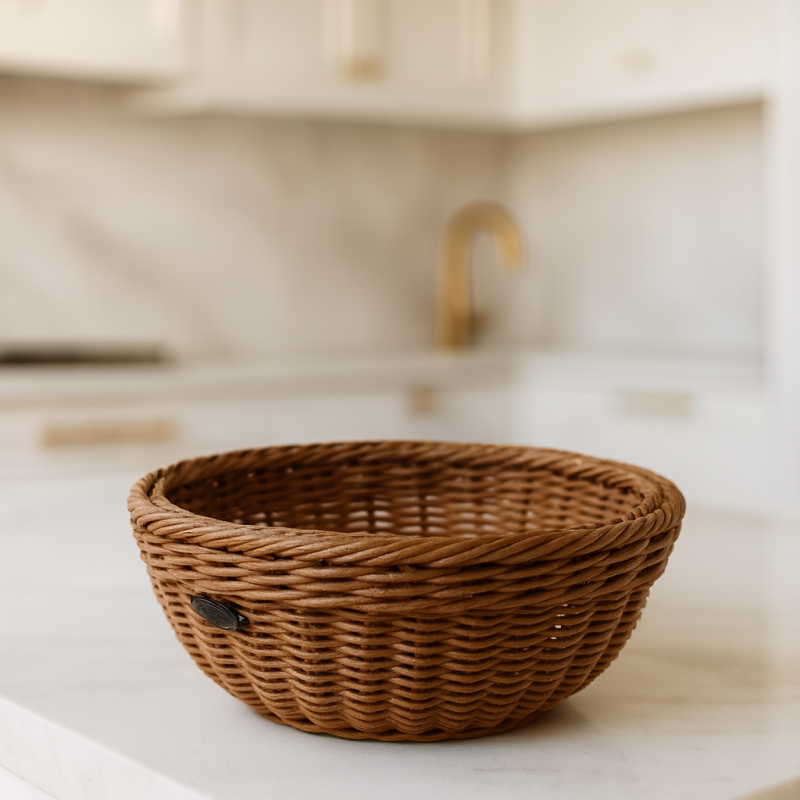 Decorative Wicker Weave Basket – Handwoven Organizer for Home and Kitchen