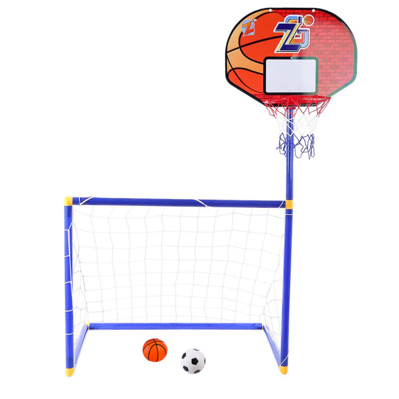 2 in 1 Children Sports Equipment Football Goal Basketball Stands for Kids Outdoor Toy