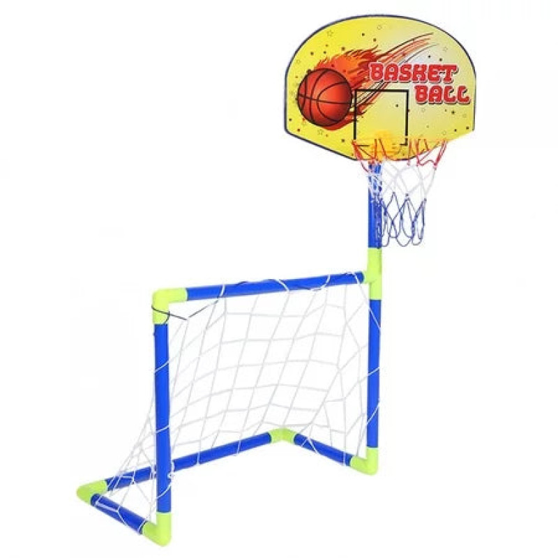2 in 1 Children Sports Equipment Football Goal Basketball Stands for Kids Outdoor Toy
