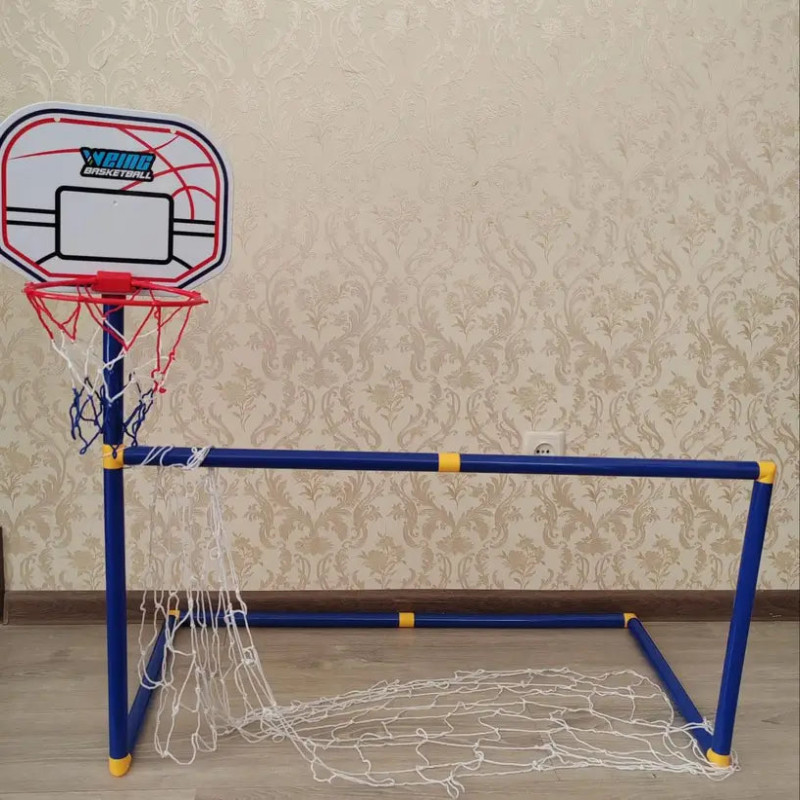 2 in 1 Children Sports Equipment Football Goal Basketball Stands for Kids Outdoor Toy