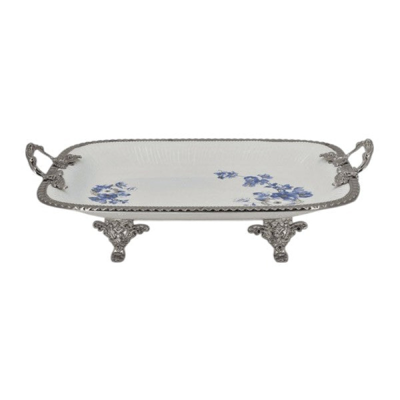 Rect Dish B-Flower (S) 6c 36x25cm- AB-51