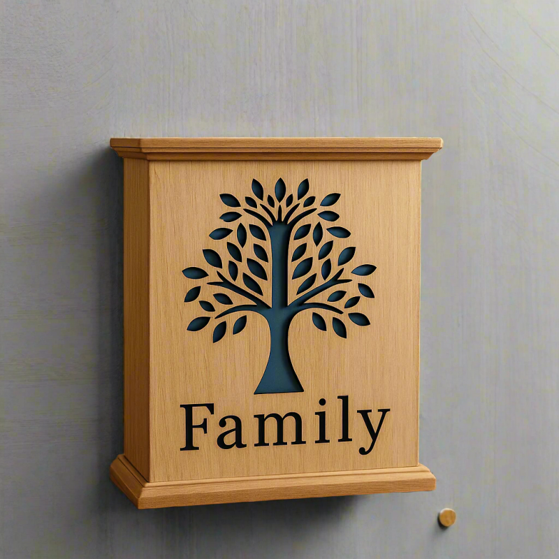 Premium Wooden Family Key Holder – Tree Design