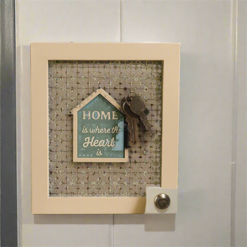 Luxury Wooden Wall Key Holder Frame – Home Is Where The Heart Is