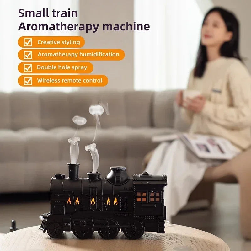 Premium Train Humidifier – Creative LED Steam Engine Aroma Diffuser