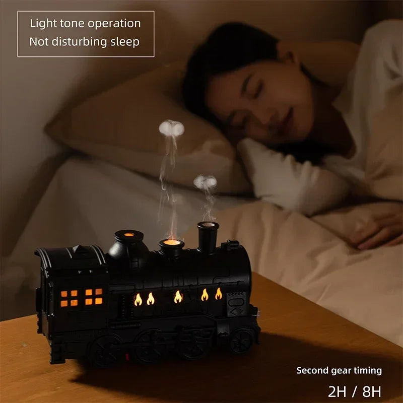 Premium Train Humidifier – Creative LED Steam Engine Aroma Diffuser
