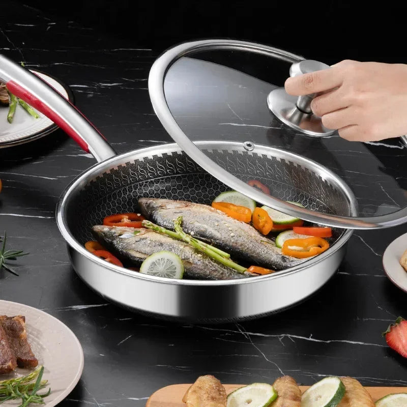 Stainless Steel Non-Stick Frying Pan â€“ Honeycomb