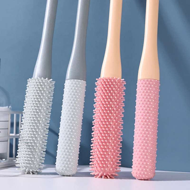 Long-Handle Silicone Foot Scrubber – Toe Cleaning Brush