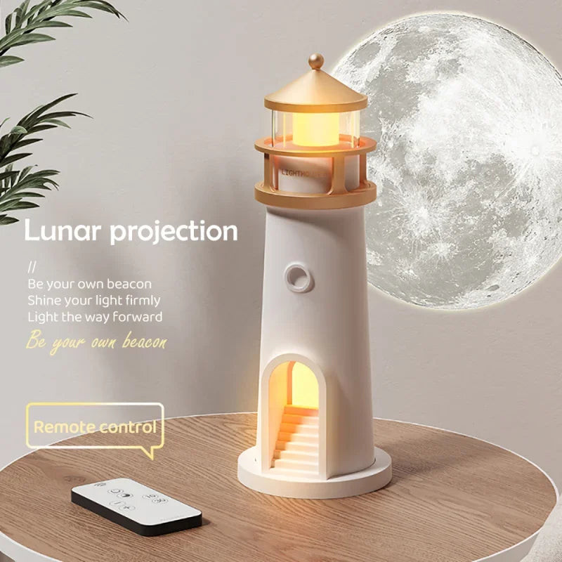 Lighthouse Ambient Light – Moon Projection Lamp with Bluetooth Music & Motion Sensor
