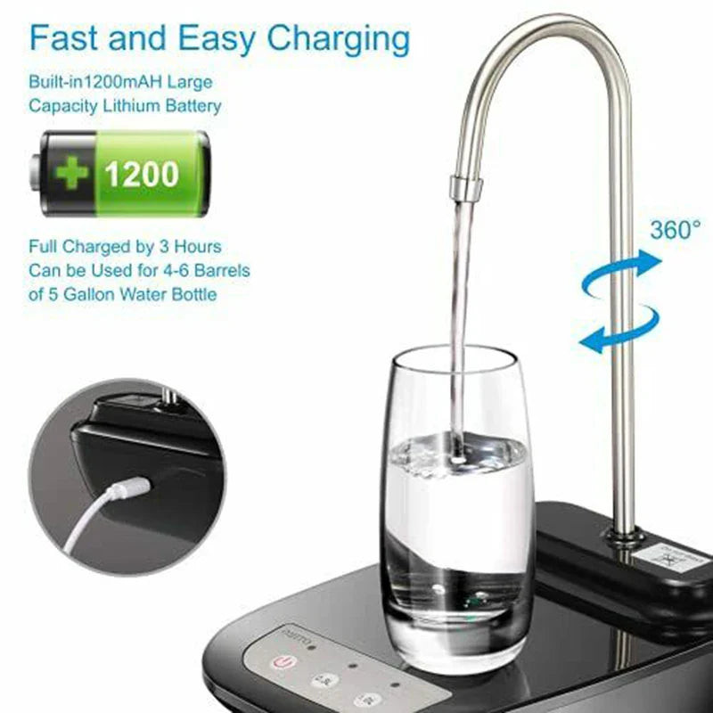 Rechargeable Electric Water Gallon Pump – Automatic Water Dispenser