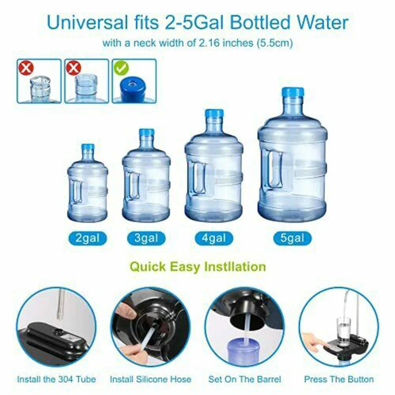Rechargeable Electric Water Gallon Pump – Automatic Water Dispenser