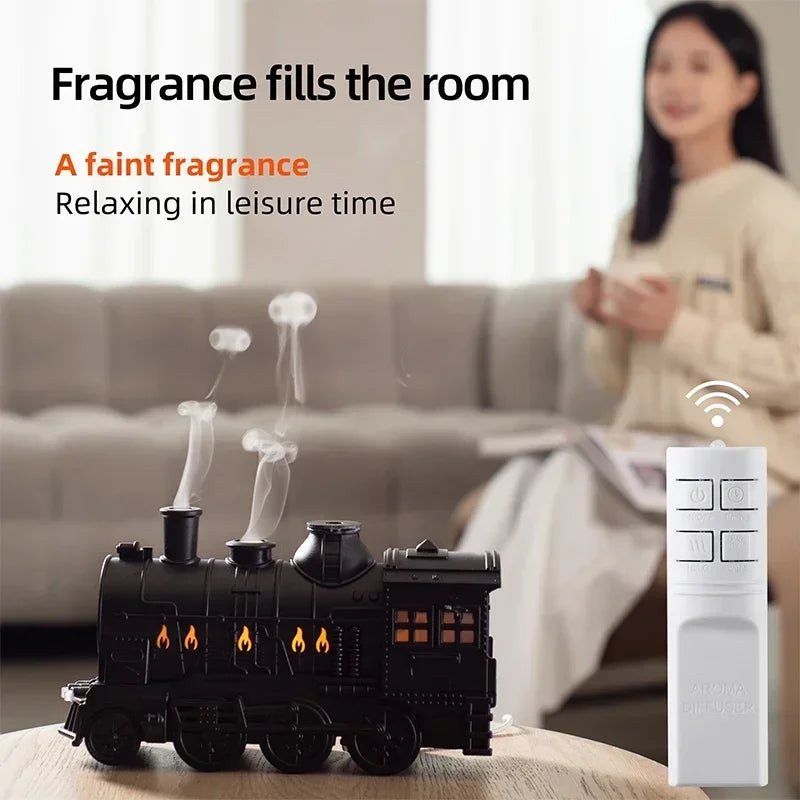 Premium Train Humidifier – Creative LED Steam Engine Aroma Diffuser