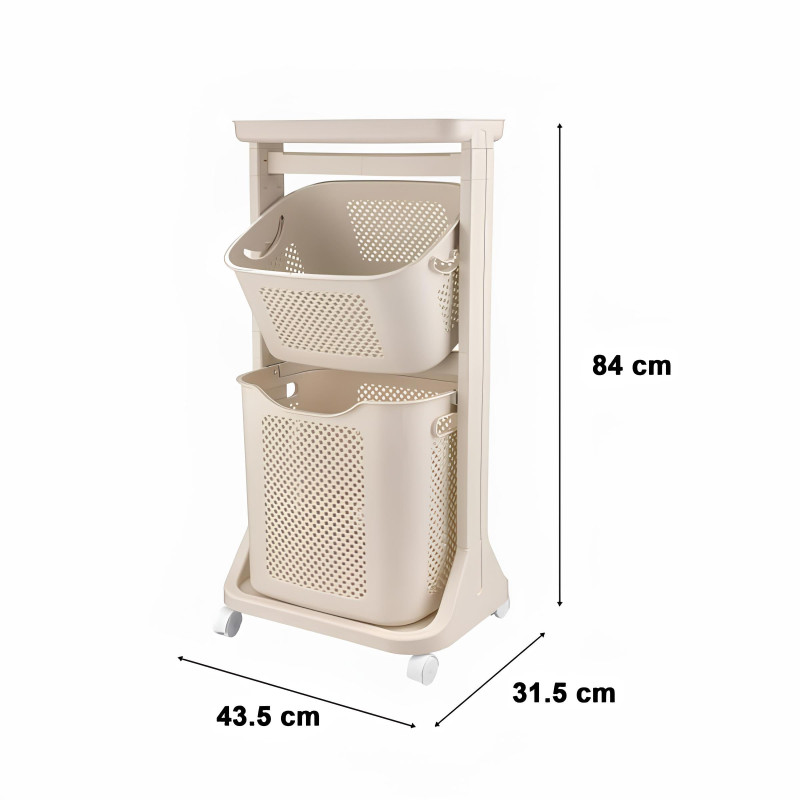 Limon laundry basket with top tray | Adornia.pk