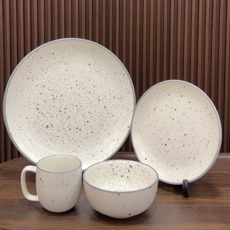 Premium Porcelain Dinner Set with  White Mozzaik Style
