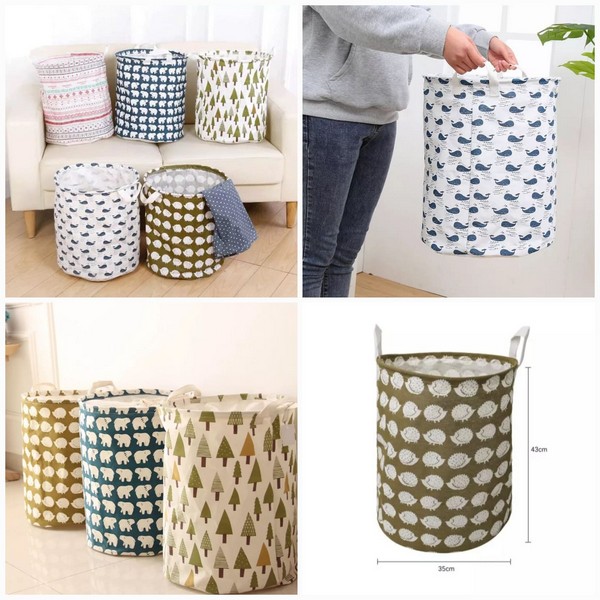 Foldable Oxford Non-Wooven Waterproof Laundry Bag (All Prints In Picture Are Available)