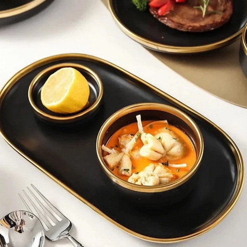 Elegant ceramic dinner set for 6