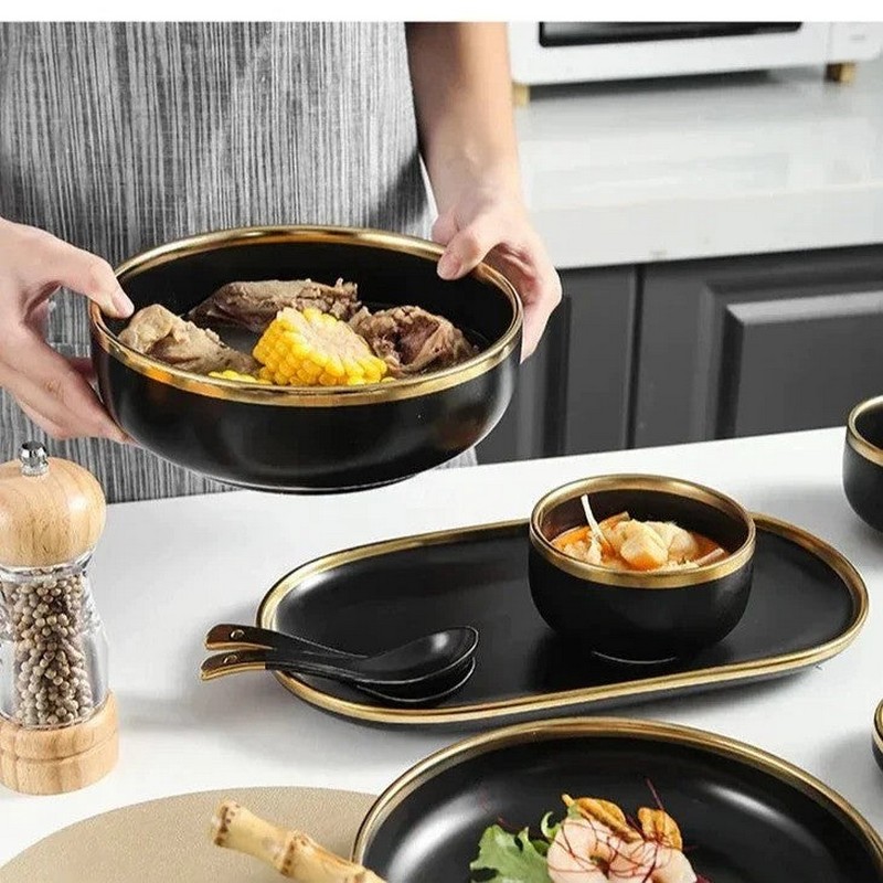 Elegant ceramic dinner set for 6