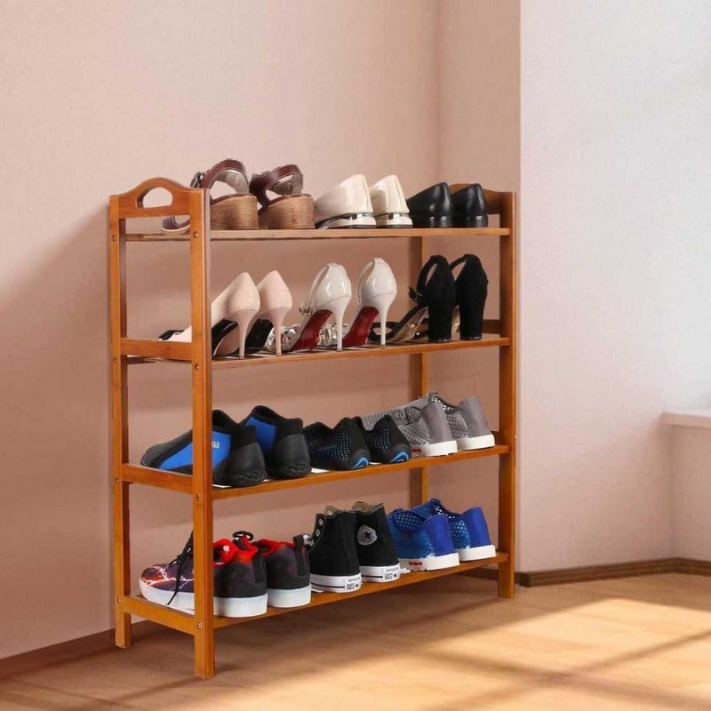 Bamboo Wood Shoe Storage Wardrobe