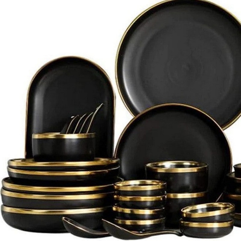 Elegant ceramic dinner set for 6