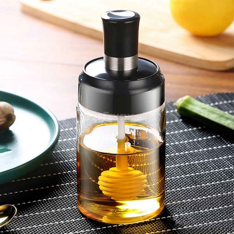 Kitchen Condiment Jar With Honey Stick