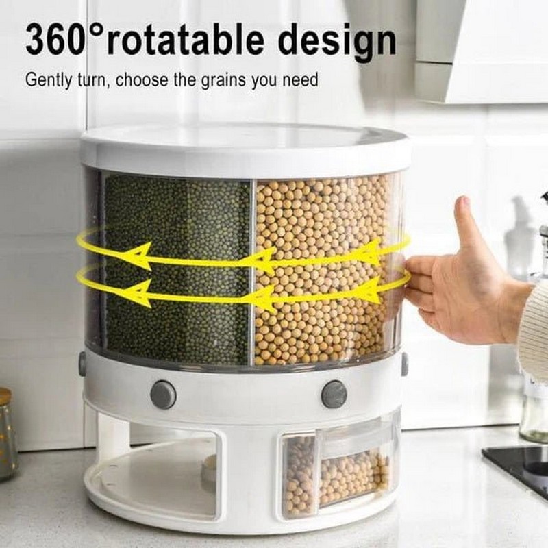Rotating rice and grain dispenser