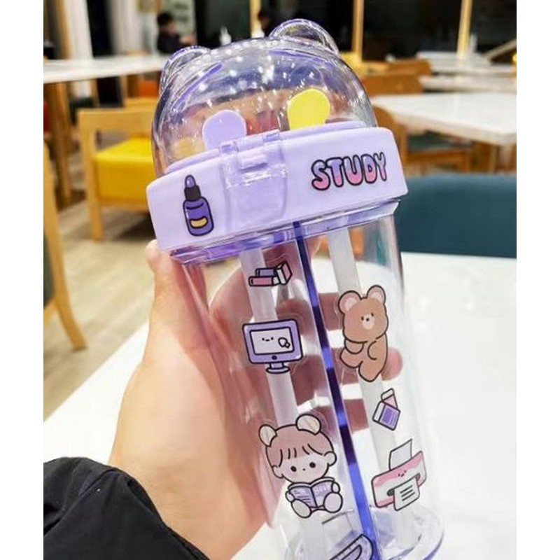 Portable Children's Thermos Cup With Straw 316 Stainless Steel Water Bottle  Thermal Insulation Student Water Cup