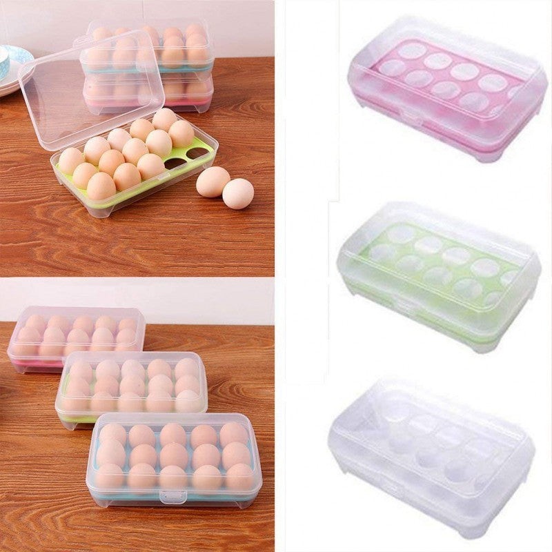 Kitchen Egg Tray Refrigerator Egg Holder Rack, Egg Storage Container With Lid
