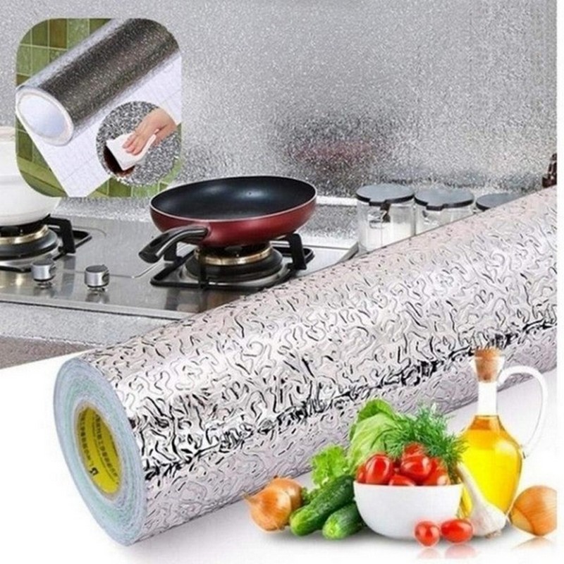 Kitchen Stove, Waterproof Aluminum Foil Oil-Proof Wall Sticker (40x200cm)