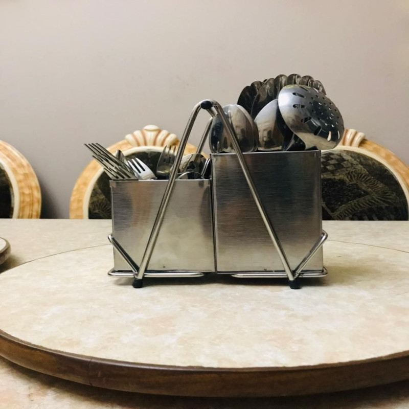 tainless steel spoon holder.