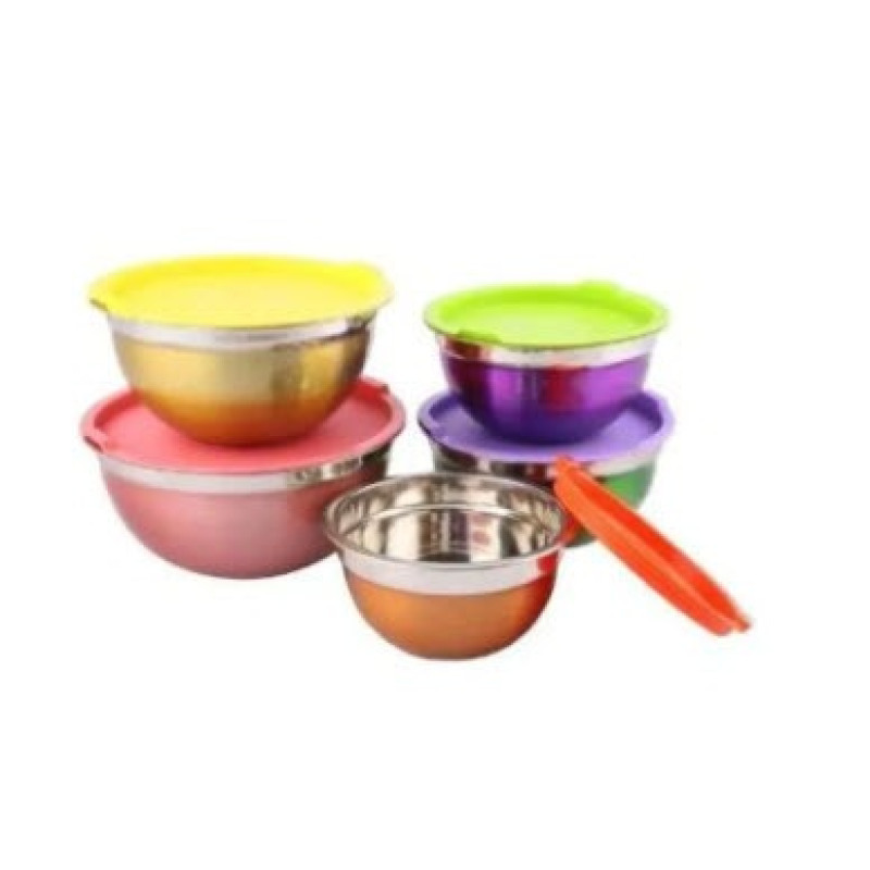 Stainless Steel Colourful 5pcs Bowl Set