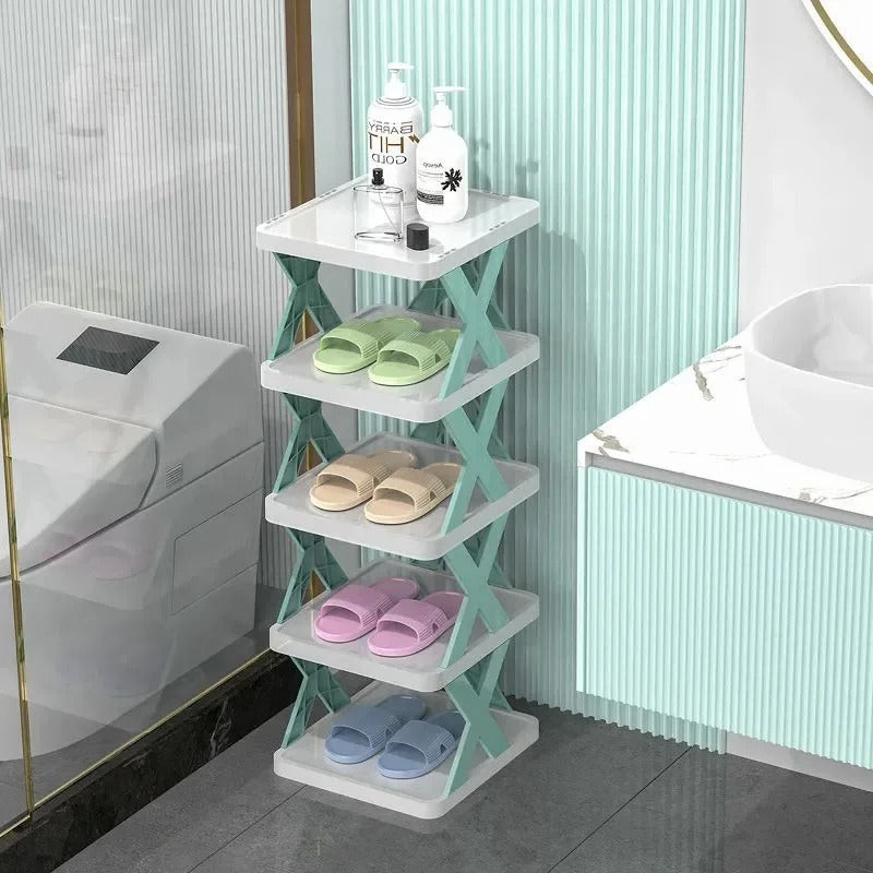 PP plastic shoe rack for bathroom and closet organization