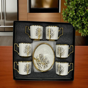 Everyday Elegance Cup & Saucer Set – 12 Pcs | Premium Porcelain Tea & Coffee Serveware