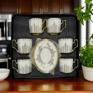 Everyday Elegance Cup & Saucer Set – 12 Pcs | Classic Porcelain Tea & Coffee Serveware