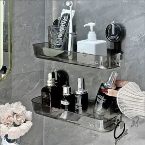 AONO Premium Bathroom Storage Rack – Suction Cup, No-Drill