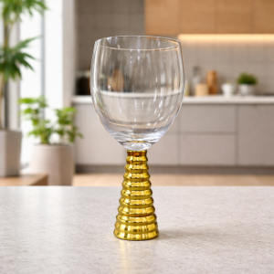 Screw Champagne Goblets Glass - Gold | 6 Pcs